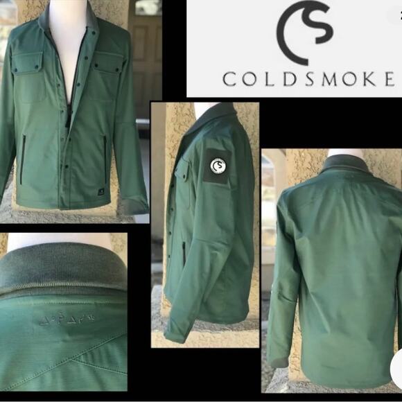 Coldsmoke Men's Green Jacket Zip Up Snaps and patch Size M Brand New With Tag - Picture 14 of 15